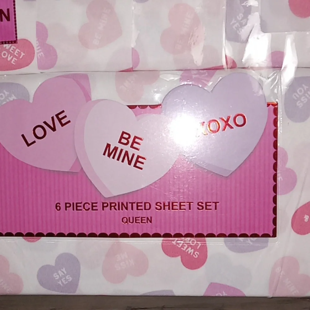 Valentines Day Conversation Hearts Sheet Set New - Picture 2 of 4